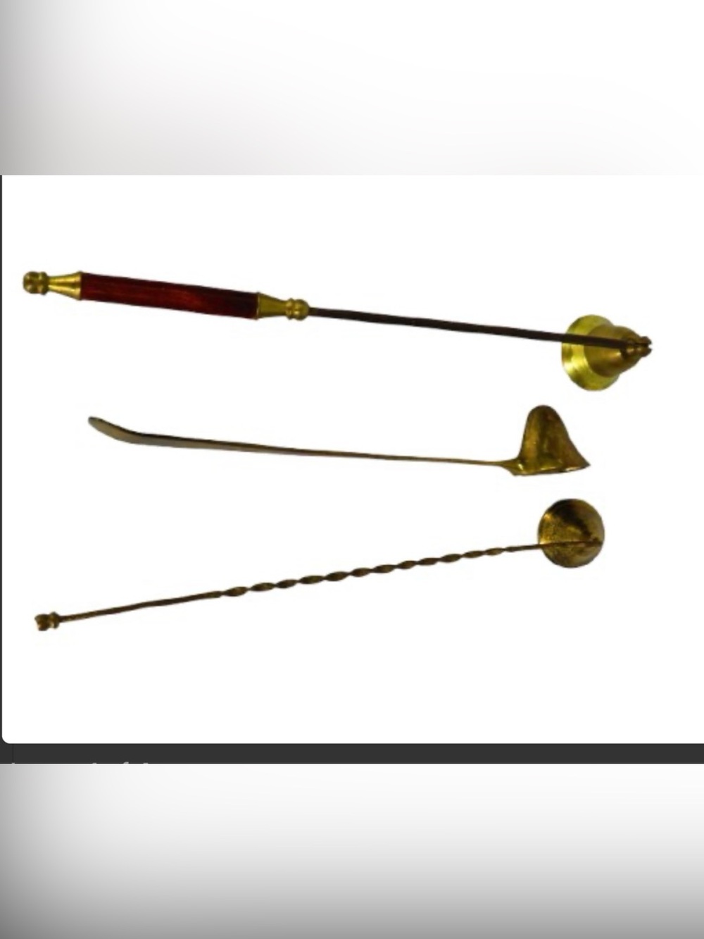Vintage Brass Candle Snuffers and Dipper Lot 3 total